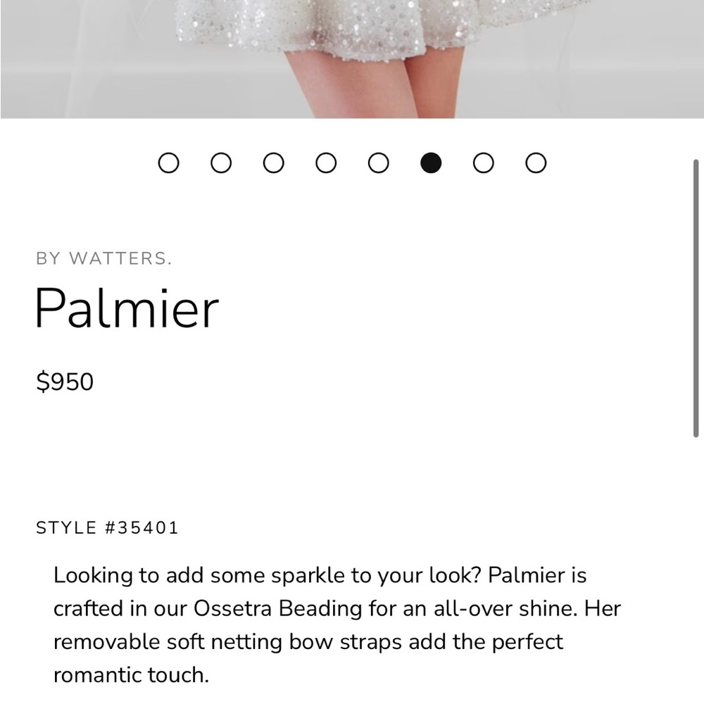Watters Palmier Beaded Dress with Removable Tulle Bows - Picture 4 of 10